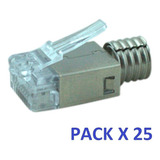 Ficha Plug Macho Rj45  Categoria 6 Amp Pack X 25 Unidades