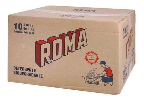 Caja De Jabón Roma En Polvo 10 Bolsas De 1 Kilo C/u