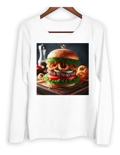 Remera Mujer Ml Hamburguesa Burger Burga Comida Resto