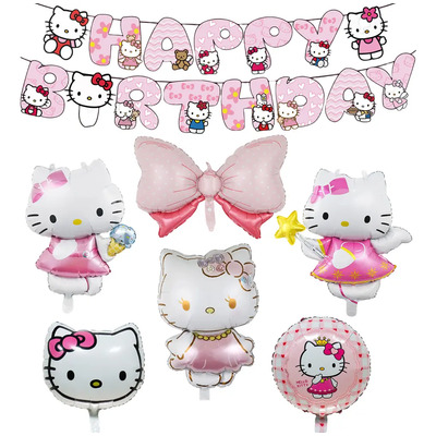 Kit De Globos De Hello Kitty Para Decoración De Cumpleaños Rosa