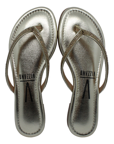 Chinelo Feminino Rasteirinha Com Strass Vizzano 6371100