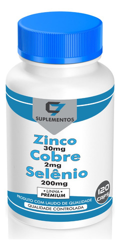 Zinco 30mg + Cobre 2mg + Selenio Quelato 200mcg C/120 Cps