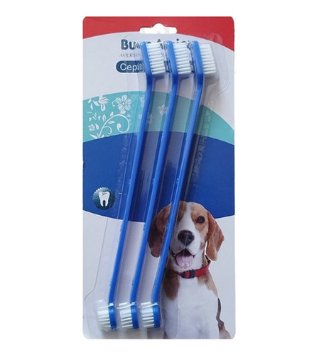 Set X3 Cepillo De Dientes Para Mascotas Perro Higiene Bucal