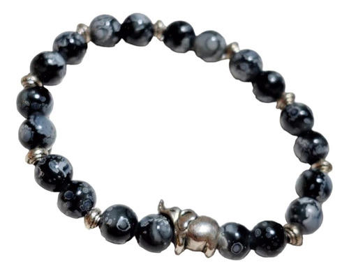 Pulsera Obsidiana 'copo De Nieve', Piedra Natural