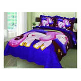 Cobertor Quilt Cubrecama Verano Unicornio 1.5 Plaza Co45r