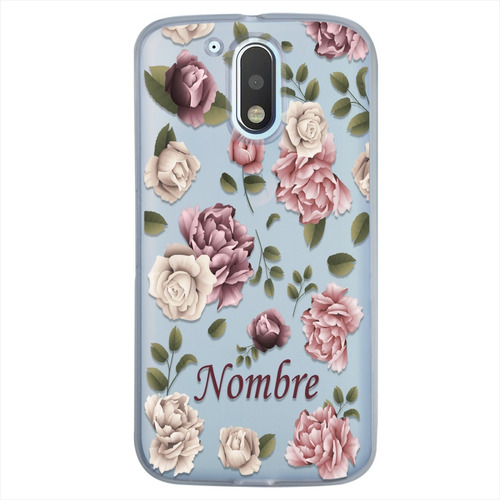 Funda Motorola Flores Personalizada Con Tu Nombre