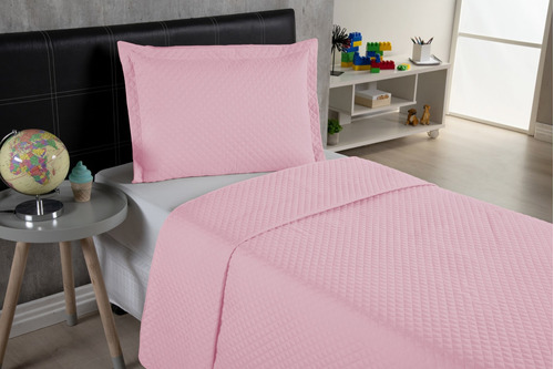 Colcha Solteiro Feminino Cobre Leito 2 Peças Cama Box Padrão