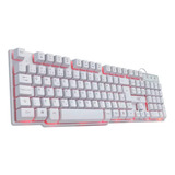 Teclado Gamer Vx Gaming Hydra Branco Led Red Usb Gth110bv