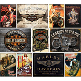 Poster Cuadro Cartel Harley Davidson Biker Hd Vintage Metal