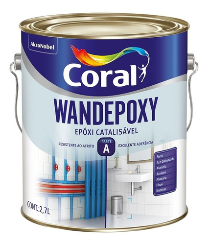 Tinta Epóxi Coral Wandepoxy 2,7l Brilho Componente A - Core