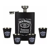 Set Licorera Whiskera Jack Daniels Copas Y Embudo