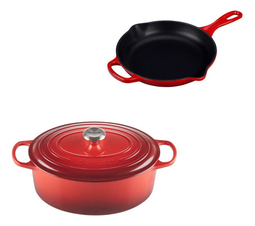 Kit Le Creuset Panela Oval 31cm E Skillet 23cm Vermelho