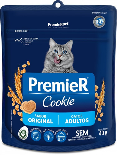 Cookie Biscoito Premier Gatos Sabor Original Lançamento 40g