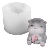 (2 #mold) Molde De Silicona 3d Con Forma De Gato, Vela Y Jab