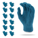 Abc Blue Gray String Knit Work Gloves. Cotton And Polyester 