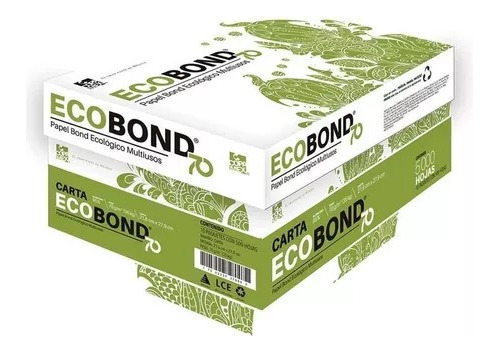 Caja De Papel Bond Blanco Tamaño Carta Ecobond 5000 Hojas