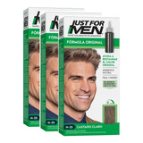 Kit X 3 Tintura Shampoo Hombre Just For Men Varios Tonos