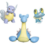 Lapras 11cm + Wartortle 7cm + Froakie 4cm Pokemon Jazwares