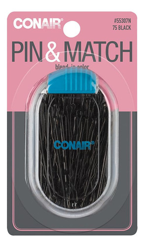 Conair Pasadores Para Cabello Color Negro Con Estuche De