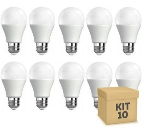 Kit 10 Lâmpadas Led Bulbo 15w Tkl90 4000k E27 Taschibra