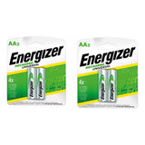 Energizer Pila Recargable Aa 2000mah Pack X 4 Pilas Original
