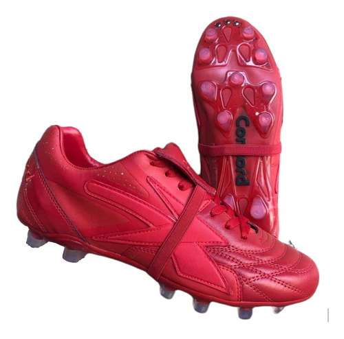 Tenis Futbol Tacos Tachones Concord Rojo Total  100% Piel 