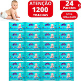 Kit 1200 Lenços Umedecidos Atacado Cx 24 Pacotes- Wipes Care