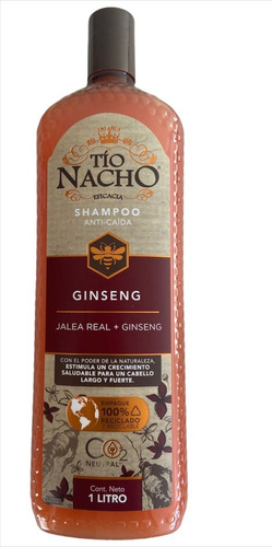 Shampoo Tío Nacho Ginseng Con Jalea Real De 1 Litro