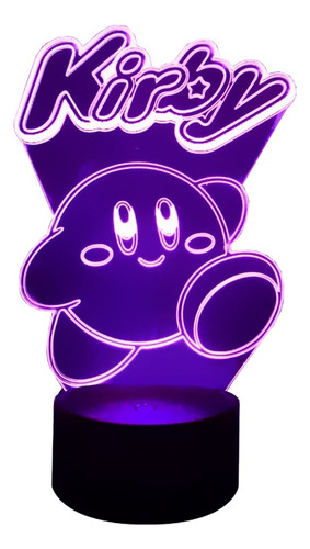 Lámpara 3d Kirby  Base Negra Decorativa