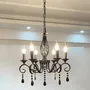 Lámpara Colgante De Vela De Cristal De 6 Luces E14