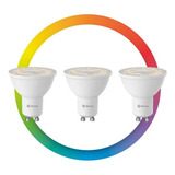 Focos Led Dicroicos Wi-fi Rgb+w Multicolor De 5 W 3 Pz