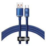 Cable Baseus Usb A C Carga Rapida 100w 1,2m Epa Color Azul