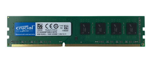 Memória Ram 8gb Ddr3-l 1600mhz Low Voltage