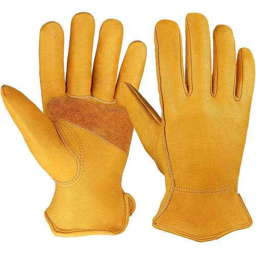 Ozero Guantes De Trabajo De Cuero Con Agarre Flexible Muñeca