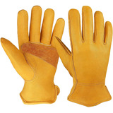 Ozero Guantes De Trabajo De Cuero Con Agarre Flexible Muñeca