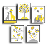 Set De 5 Cuadros Decorativos Infantiles Para Bebes