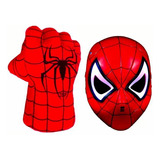 Puño Gigante Spiderman Guante Acolchonado Y Mascara C/ Luz