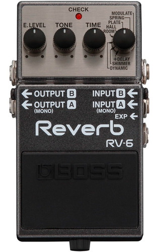 Pedal Boss Reverb Rv6 C/ Shimmer Guitarra - Loja Autorizada