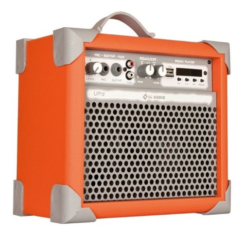 Caixa De Som Amplificada Multiuso Up!5 Orange Fm/bluetooth