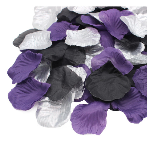 900 Petalos De Flores Morados Y Negros Plateados, Confeti, D