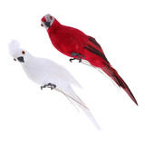 2x Arara Vívida Ornamento De Papagaio Aves Imitação Ao Ar