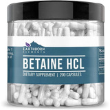 Betaína Hcl Pura 100% -  200 Capsulas Eg Bb58