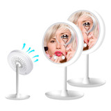 Espejo Led Maquillaje Ventilador X2 - Iluminado - Envío Gra
