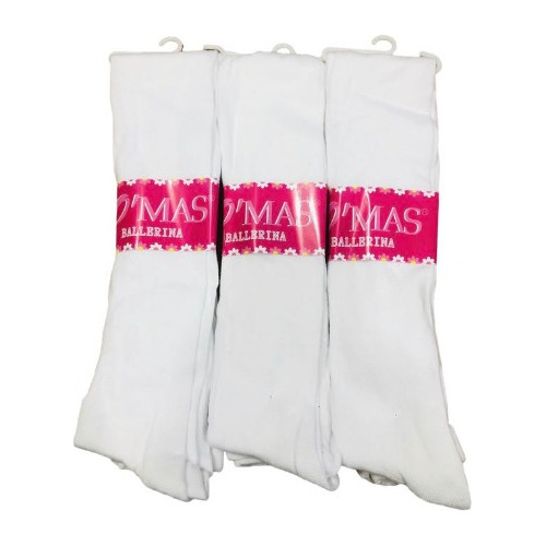 Pack 2 Pantys Ballerinas Blanca Omas Liso Tallas 4-12