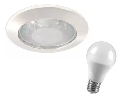 Spot Plafon De Embutir + Lampara Led 12w Blanco 15cm