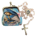Rosario Virgen María Y Niño Dios, Italiano, Con Estuche 