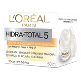 Crema Humectante Anti Manchas L'oréal Paris Hidra-total 5 Para Todo Tipo De Piel De 50ml