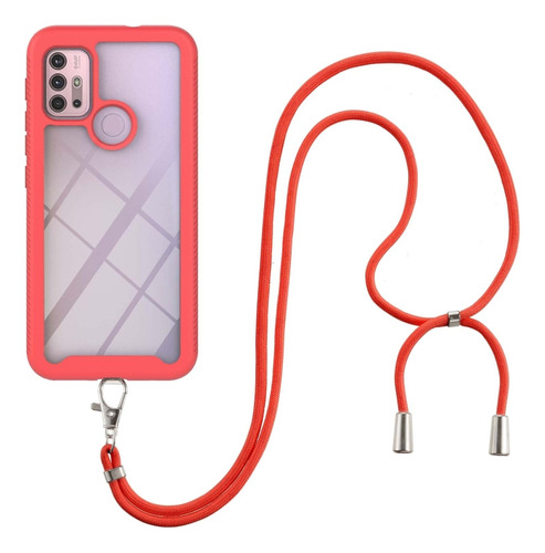 Carcasa Roja Para Motorola Moto G30/g10/g10 Power Pc Con Fun