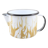 Caneca Leiteira Esmaltada P/ Ferver 1l Marmorizada Ewel Luxo Cor Marrom