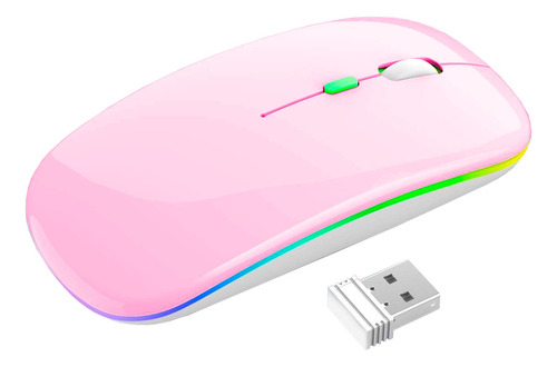 Mouse Sem Fio Recarregável Com Carregamento Por Usb Led Rgb